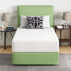 FDW | 10 Inch Twin Mattress | Medium Firm | Gel Memory Foam Mattress | White | Bed in a Box, CertiPUR-US Certified | Pressure Relief, Cooling Ventilated Foam | Washable Removable Cover