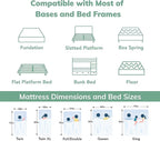 EGO White 8 Inch King Memory Foam Mattress, Cooling Gel Green Tea Mattress Bed in a Box, CertiPUR-US Certified, 76"x80", Medium Firm