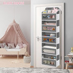 Over The Door Organizer, 5 Shelves Closet Door Hanging Storage and Organizer with 10 Mesh Pockets, Nursery Closet Organizer, Baby Essentials, Stuffed Animal Storage