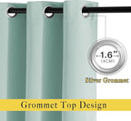 NICETOWN Seafoam Green Curtains 2 Panels 84 inches Long - Grommet Blackout Thermal Insulated Room Darkening Sound Reducing Window Drapes for Living Room/Bedroom, W52 x L84