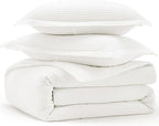 Bedsure Cotton Duvet Cover Set - 100% Cotton Waffle Weave Coconut White Duvet Cover California King Size, GentleSoft™ and Breathable Cal King Bedding Set for All Season, 3 Pieces, 104"x98"