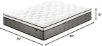 ZINUS 12 Inch True Support Hybrid Mattress [New Version], King, Fiberglass Free, Medium Feel, Motion Isolation, Certified Safe Foams & Fabric, Mattress in A Box