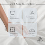 Linen Home 100% Cotton Percale Sheets Full Size, Blue Duck Egg, Deep Pocket, 4 Pieces Set - 1 Flat, 1 Deep Pocket Fitted Sheet and 2 Pillowcases, Crisp Cool and Strong Bed Linen