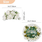 NUPTIO Flower Balls for Wedding Centerpieces - 2 Pcs 14.2 inch Diameter Fake Flower Ball Arrangement Bouquet Party Centerpieces for Tables - White Rose Bouquet Centerpiece Flowers for Wedding Table