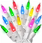 PREXTEX 200 Ct. Multi-Color Christmas Tree Lights with White Wire - 40 Ft Holiday String Lights for Indoor and Outdoor Use - Multicolor Twinkle Christmas Tree Decoration with End-to-End Connectors