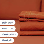 Cal King Size 4 Piece Sheet Set - Comfy Breathable & Cooling Bed Sheets Set - Hotel Luxury Bedding for Women, Men, Kids, Teens, Boys & Girls - Deep Pockets, Soft, Wrinkle Free - Oeko-Tex - Terracotta