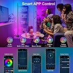 Corner Floor Lamp - Smart RGB LED Corner Lamp with App and Remote Control, 16 Million Colors & 68+ Scene, Music Sync, Timer Setting - Ideal for Living Rooms, Bedrooms, and Gaming Rooms