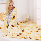 Burritos Tortilla Blanket King Size for All Season - Premium Lightweight Anti-Static Super Soft Cozy Plush Tortilla Throw, Lightweight Microfiber Winter Warm Taco Blanket 90" x 108"(Burritos King)