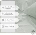 Linen Home 100% Cotton Percale Sheets Full Size, Dove Grey, Deep Pocket, 4 Pieces Set - 1 Flat, 1 Deep Pocket Fitted Sheet and 2 Pillowcases, Crisp Cool and Strong Bed Linen