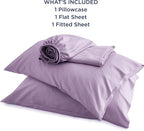 Bedsure Cooling Sheets Twin, Rayon Derived from Bamboo, Breathable & Soft Twin Sheets Set, Deep Pocket Up to 16 Inches, Hotel Luxury Silky Bedding for Hot Sleepers, Lilac