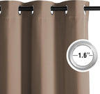 NICETOWN Cappuccino Grommet Drapes - Thermal Insulated Window Treatments for Living Room, Yard, Office, Flat, Hall - Heavy-Duty Construction, 2 Panels, W52 x L95