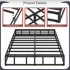 10 Inch Box Spring for Queen Bed High Profile Heavy Duty Metal Queen Box Spring with Fabric Cover, Sturdy Mattress Foundation, Easy Assembly, Noise Free, Black
