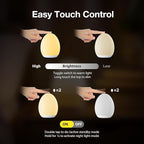JolyWell Night Light for Kids, Baby Egg Light with 7 Colors Changing Mode & Stepless Dimming, Nursery Night Lamp BPA Free,Rechargeable Egg Night Light for Breastfeeding 1h Timer & Touch Control