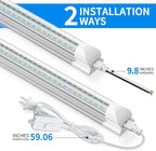 CNSUNWAY LED Shop Lights 2FT, (6 Pack) 20W High-Efficiency Under Cabinet Lighting (6500K Cool White), V-Shaped Linkable T8 Tube Light Fixtures – Shop Light for Workbench, Kitchen, Workshop, ETL Listed
