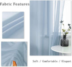 DUALIFE Dusty Blue Curtains 63 Inch Length for Bedroom Decor Set of 2 Panels Grommet Window Look Semi Sheer Volie Transparent Blue Sheer Curtains for Boys Room Living Room 52x63 Inches Long