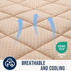 OLANLY California King Quilted Fitted Mattress Pad – Soft Pillow Top Mattress Topper, Down Alternative Fill, Cooling Breathable Mattress Cover, Machine Washable Deep Pocket Mattress Protector, Beige