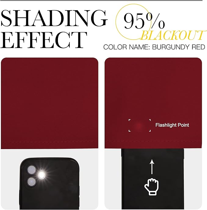 NICETOWN Blackout Curtain Panel Grommet - Home Decorations Thermal Insulated Solid Grommet Top Blackout Living Room Panels/Drapes for Gift (Burgundy Red, 1 Pair, 46 x 72-Inch)