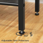 HOOBRO End Table Set of 2 with Charging Station and USB Port, 3-Tier Nightstands with Adjustable Shelf, Small Side Tables for Small Space in Living Room, Bedroom and Balcony, Black BB112BZP201