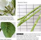 4pcs 21" Faux White Hydrangeas Artificial Flowers, Real Touch Silk Hydrangea Flowers with Stems for Bridal Wedding Bouquet Party Home Decor