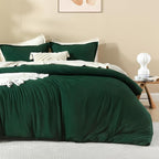 Litanika Dark Emerald Green Comforter California King Size, 3 Pieces Cal King Lightweight Solid Bedding Comforter Set, All Season Fluffy Bed Set (104x96In Comforter & 2 Pillowcases)