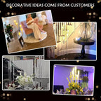 6pcs 5 Arm Candelabra,Acrylic Clear Floor Candelabra for Wedding Decor Tall Candle Holder for Table Centerpiece Ceremony Party Home Decoration, Fit 0.8 LED Candle