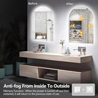 Niccy Arched LED Bathroom Mirror, 36x24 Inch Arch Frameless Backlit Mirrors for Wall Arched Lighted Vanity Mirrors Defogger and 3 Color, Explosion-Proof, HD Glass and IP65 Waterproof