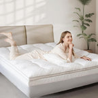 Dual Layer 3 Inch Memory Foam Mattress Topper Queen Size, 2 Inch Cooling Gel Memory Foam Plus 1 Inch Pillow Top Mattress Pad Cover, with 8-21 Inch Deep Pocket