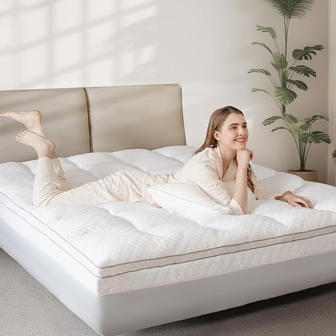 Dual Layer 3 Inch Memory Foam Mattress Topper Twin Size, 2 Inch Cooling Gel Memory Foam Plus 1 Inch Pillow Top Mattress Pad Cover, with 8-21 Inch Deep Pocket
