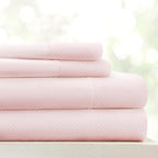 Linen Market 4 Piece King Sheet Set - Breathable, Double-Brushed Patterned Cooling Sheets – Oeko-TEX Certified Ultra Soft & Wrinkle-Free 16" Deep-Pocket King Sheets - Easy Care My Heart Pink
