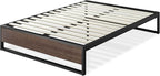 ZINUS GOOD DESIGN Award Winner Suzanne 14 Inch Bamboo and Metal Platforma Bed Frame, No Box Spring Needed, Wood Slat Support, Grey Wash, Full
