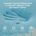 SINWEEK 1.5 Inch Memory Foam Mattress Topper Twin XL, Twin Extra Long Mattress Pads for College Dorm Single Bed, Pressure Relieve CertiPUR-US Certified, 39x80 Inches, Blue