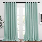 NICETOWN Light Reducing Grommet Curtains - Triple Woven Textured Soft Curtain Panels for Living Room Window Treatment Drapes for Sliding Door (W80 x L108, Aqua Blue, 2 Pieces)