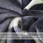 Gray Pattern King Size Blanket,90x108 Inches Microfiber Soft Cozy Fluffy Warm Hand Made Throw Blankets for King Calking Bed,Couch, Sofa, Chair, Camping, Picnic,Grey and White