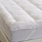 Great Bay Home Queen Mattress Topper. Thick, Elastic Corner Mattress Protector and Cover. Ultra-Soft Pillowtop Mattress Pad. Fits Mattresses Up to 18" (Queen, White)