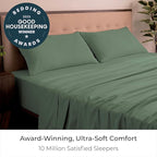 Mellanni California King Sheets Set - 4 PC Iconic Collection Bedding - Hotel Luxury, Extra Soft, Cooling Bed Sheets - Wrinkle, Fade, Stain Resistant (Cal King, Sage)