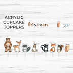 Forest Critters Painted Wooden Animal Cutout Shapes (1 Cupcake Set (bundle of 8))