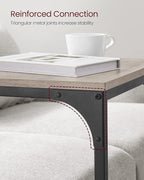 VASAGLE C-Shaped End Table Set of 2, Small Side Table for Couch, Sofa Table with Metal Frame for Living Room, Bedroom, Bedside, Greige and Black