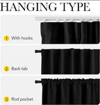 NICETOWN Room Divider Curtain with Adjustable Ceiling Track, W100 x L84 Blackout Curtain for Sliding Door, Ceiling Mouted Drape for Living Room/Hospital Divider, 1 Panel Black Drape, Whtie Track