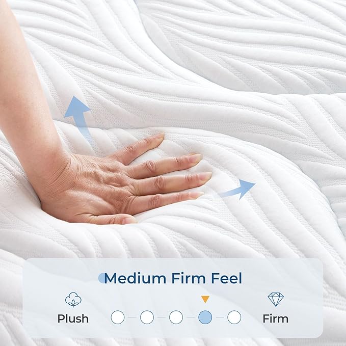 Vesgantti Twin XL Mattress, 10 Inch Hybrid Twin XL Size Mattress with Memory Foam and Individually Pocket Spring, Pressure Relief and Supportive, Medium Firm Feel, Mattress in a Box