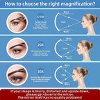 Lighted 10X Magnifying Mirror, 3 Color Modes Dimming Light, 6inch Large Rechargeable Magnified Mirror with 3 Suction Cups & 360° Stand, High Magnification Makeup Mirror with Tweezers & Scissors