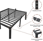 ROIL 12 inch Twin XL Bed Frames with Headboard Hole and Round Corner Legs Mattress Retainers 3500LBS Heavy Duty Steel Slats No Box Spring Needed Platform Noise-Free Underneath Storage