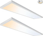 Ultralux 1x4 ft LED Light Panel - Edge Lit, Surface Mount Ceiling for Home & Office TRIAC Dimmable, Flicker-Free Slim with Adjustable Color Temperature (Matte White), 1x4 (2 Pack)