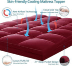 CHOKIT Queen Mattress Topper, Extra Thick Pillow Top Mattress Pad for Back Pain Relief, Cooling Bed Topper Mattress Cover with 8-21 Inch Deep Pocket