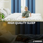 BGment Blackout Curtains for Bedroom - Grommet Thermal Insulated Room Darkening Curtains for Living Room, Set of 2 Panels (52 x 54 Inch, Faded Denim)