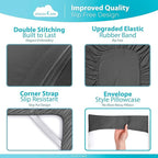 DREAMCARE Queen Size Sheets - Cooling Bed Sheets - 4pcs Set - up to 15" Deep Pocket Queen Sheet Set - Sheets Queen Size Bed - Soft & Long Lasting 100% Fine Brushed Polyester with Side Pocket - DGray