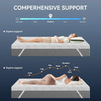 ELEMUSE 2 Inch Gel Memory Foam Mattress Topper Queen Size Pressure-Relieving Mattress Topper for Back Pain,Non-Slip Design with Removable & Washable Cover, CertiPUR-US