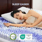 Dreamsmith 3 Inch 7-Zone Twin XL Memory Foam Mattress Topper, Cooling Gel Infused Foam Mattress Pad, Twin XL Size Bed, CertiPUR-US Certified, Dorm Room Essentials