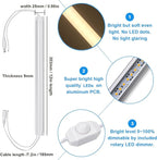 Litever Under Cabinet LED Lighting Kit, Super Bright, 6 PCS 12” Slim Light Bars, 31W 2000 Lumen, Dimmable, Plug or Wired Power Adapter, for Kitchen Cabinets Counter Shelf Workbench (Warm White 3000K)