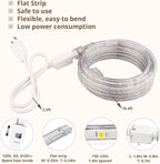 LED Rope Lights, 33Feet Daylight Flat Flexible Strip Light, Plug in Novelty Lighting, Connectable and Waterproof for Home Christmas Holiday Garden Patio Party Decoration