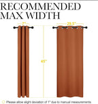 NICETOWN Window Curtains Blackout Drapes, Thermal Insulated Christmas Decorative Blackout Curtains/Draperies for Laundry Room (One Pair, 34 by 45-inch, Burnt Orange)